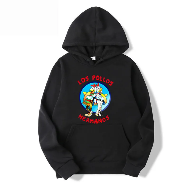 LOS POLLOS Hermanos Men\'s Hoodies Loose Pullover Letter Print Male Sweatshirts Chicken Brothers Pullovers Warm Breathable Hoody