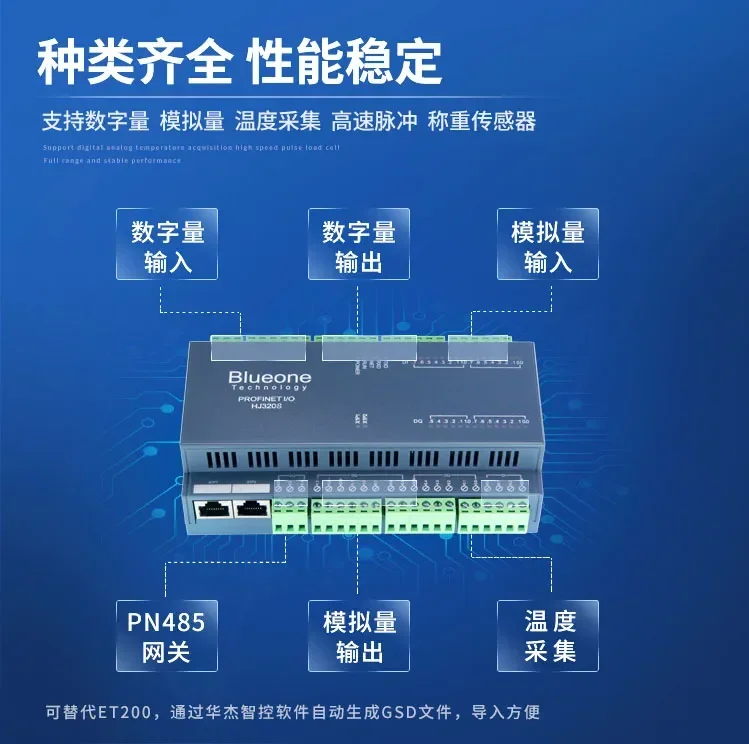 Profinet Remote IO Module Distributed IO 16DI 14DO 4AI PN Gateway GSD