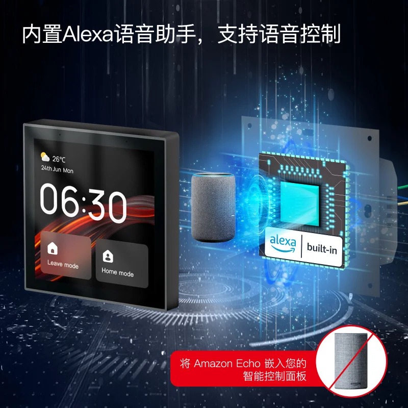 Tuya Smart Home Control Panel 4-inch - WiFi & Built-in Zigbee Gateway, Linux System, Voice Control, Smart Hub, Remote Control