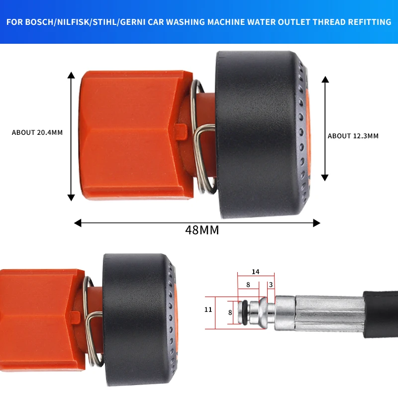 Adapter For Bosch Nilfisk Stihl Gerni M22 High Pressure Washer Water Outlet Set Quick Connect M22 High Pressure Washing Machine