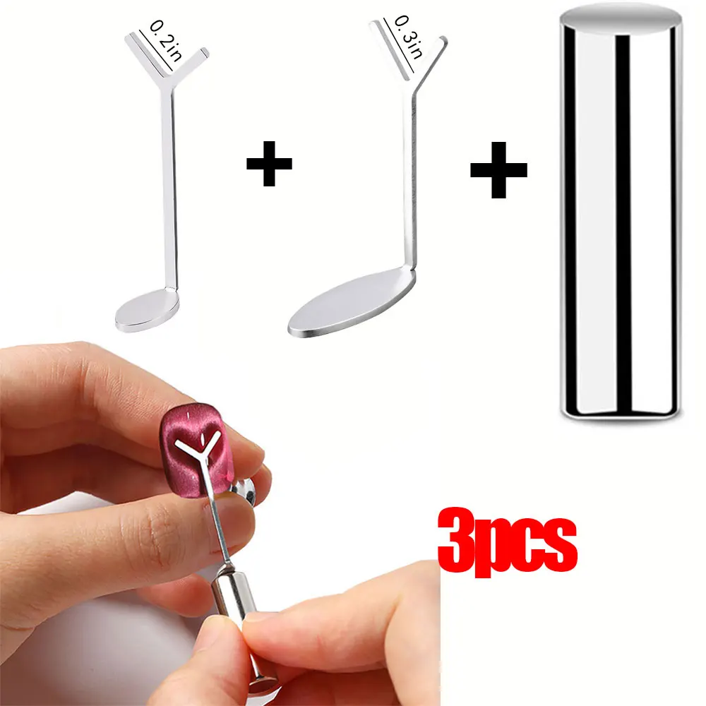 3-teiliges rosa Katzenaugen-Gel-Nagellack- und Magnetwerkzeug-Set, 1ja (0,34 Unzen), magnetisches Katzenaugen-Nagelgel, UV-halbpermanenter Lack, Nagelzubehör