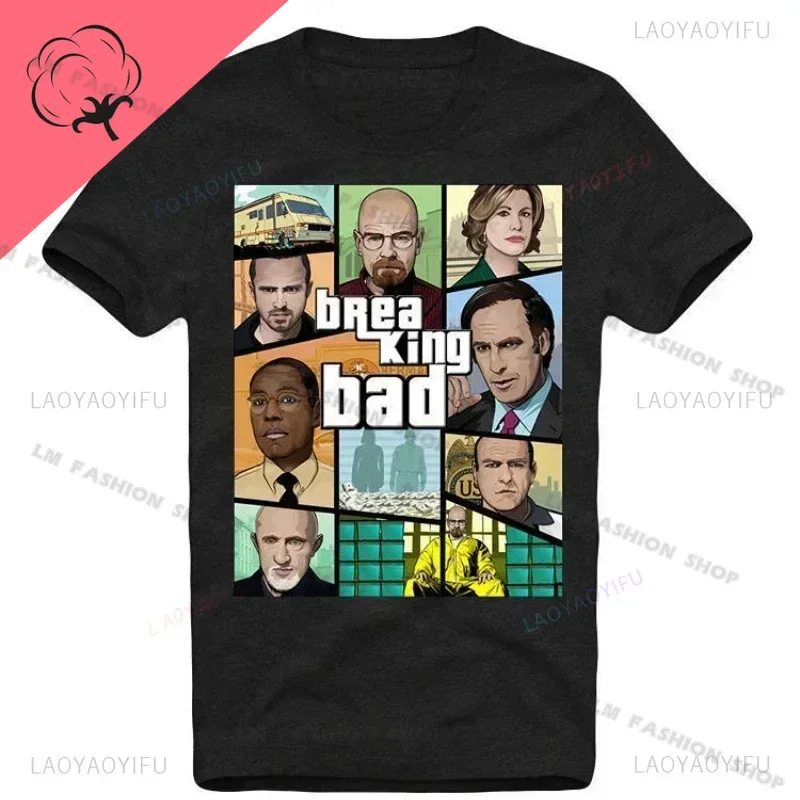 Breaking Bad Heisenberg Better Call Saul Los Pollos Cook An Fashion Men  Sleeve Hipster Summer O-Neck Cotton Tees Cool TShirt