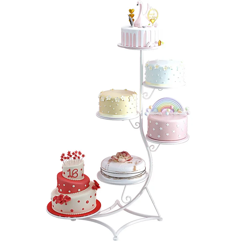 Wholesale six-layer birthday party wedding European wrought iron cake decorative cake rack multi-layer metal cake rack