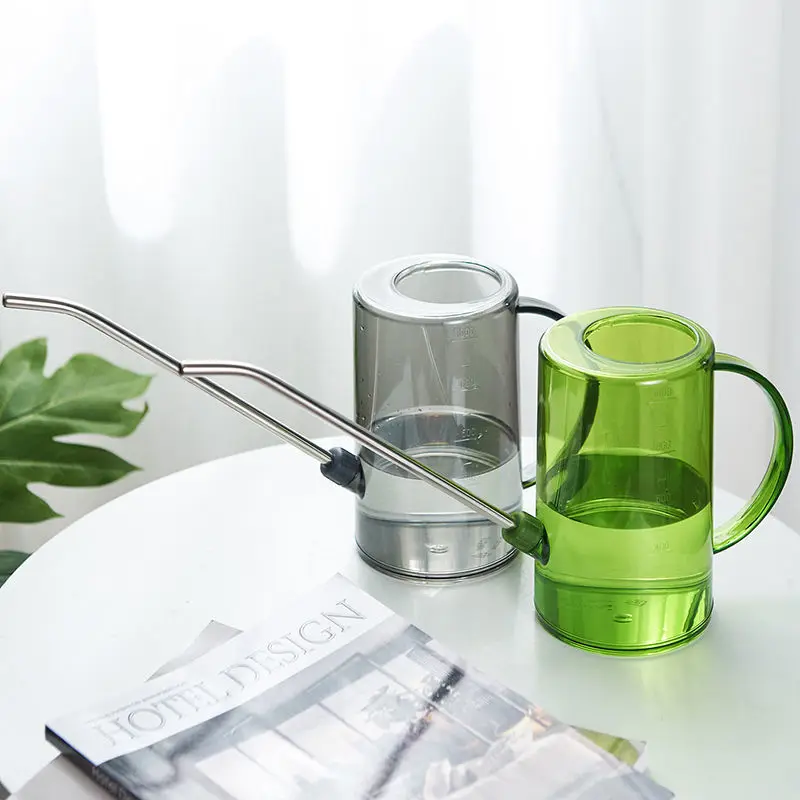 

1pc Long Spout Watering Can - Stainless Steel with Transparent Scalefor Precise Watering of FlowersPotted Plants, and Greenery