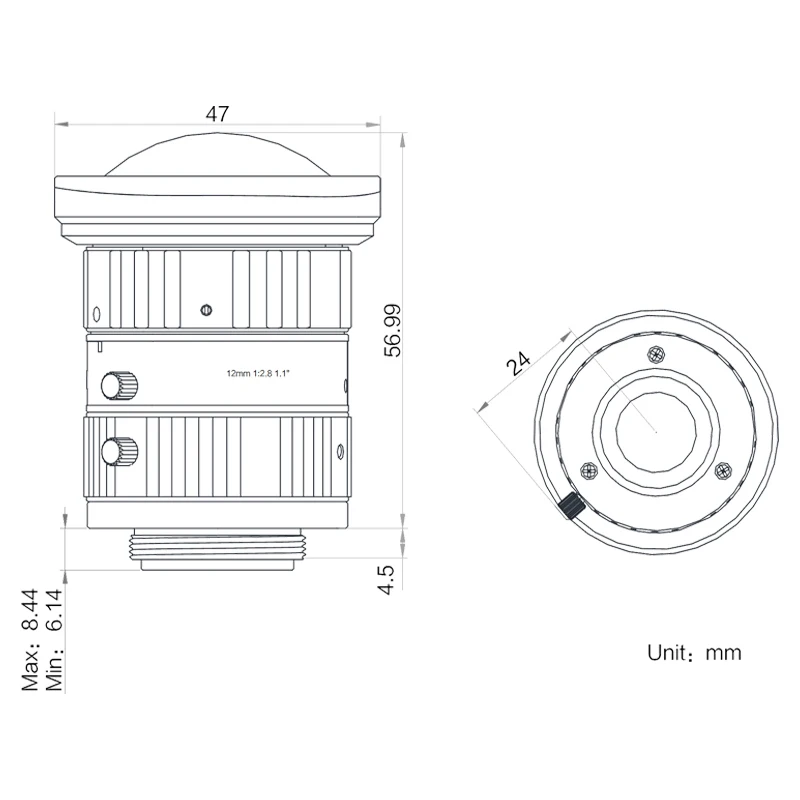 HIKROBOT MVL-KF1228M-12MP 12MP High Resolution 12mm F2.8  1.1