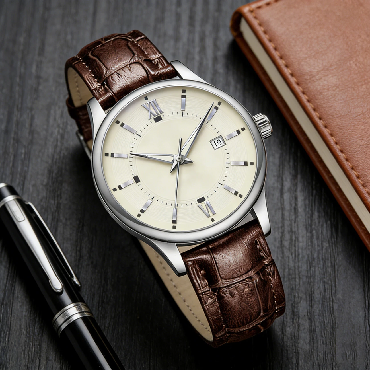 

Новые мужские часы 2026 года: элитный бренд, модные деловые водонепроницаемые кварцевые часы с высококачественным кожаным ремешком