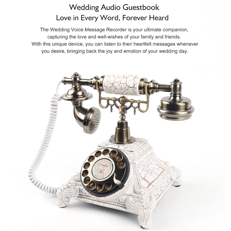 Voice recording audio guestbook phone retro wedding audio guestbook rotary