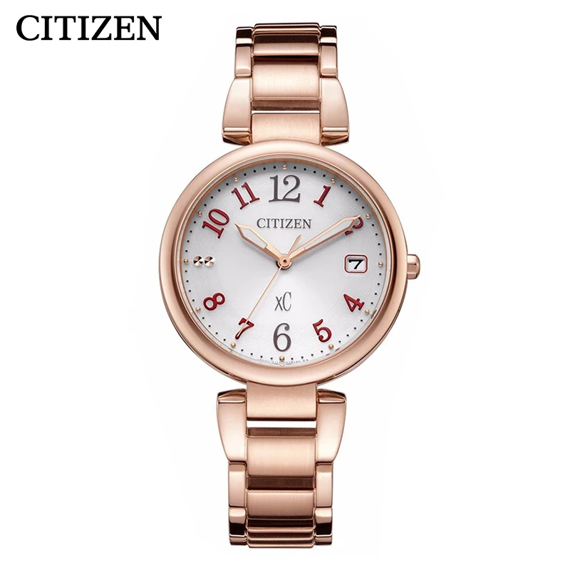 CITIZEN Watch Stainless Steel Pink Gold Strap Roman Character Dial Elegant Women\'s Expression Gift EO1194-53A