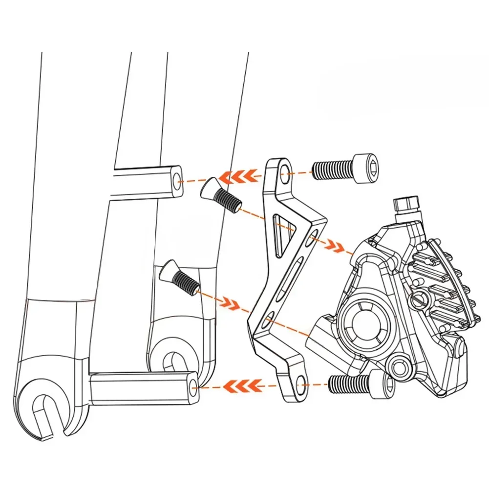 1set Bicycle Brake Caliper Mount Adapter Kits Hot Sale Bike Post To Flat Mount Adapter 180/160mm Disc Brake Conversion-Seat Part