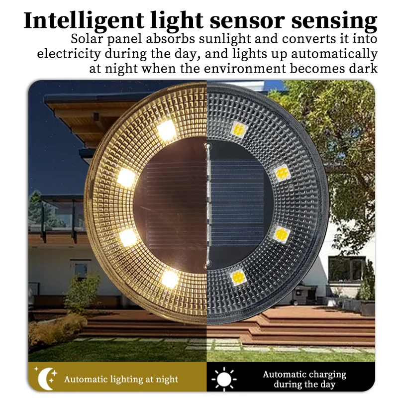 IP68 방수 LED 태양광 발전 데크 조명, 야외 태양광 지상 조명, 지하 조명, 잔디 정원 장식 램프