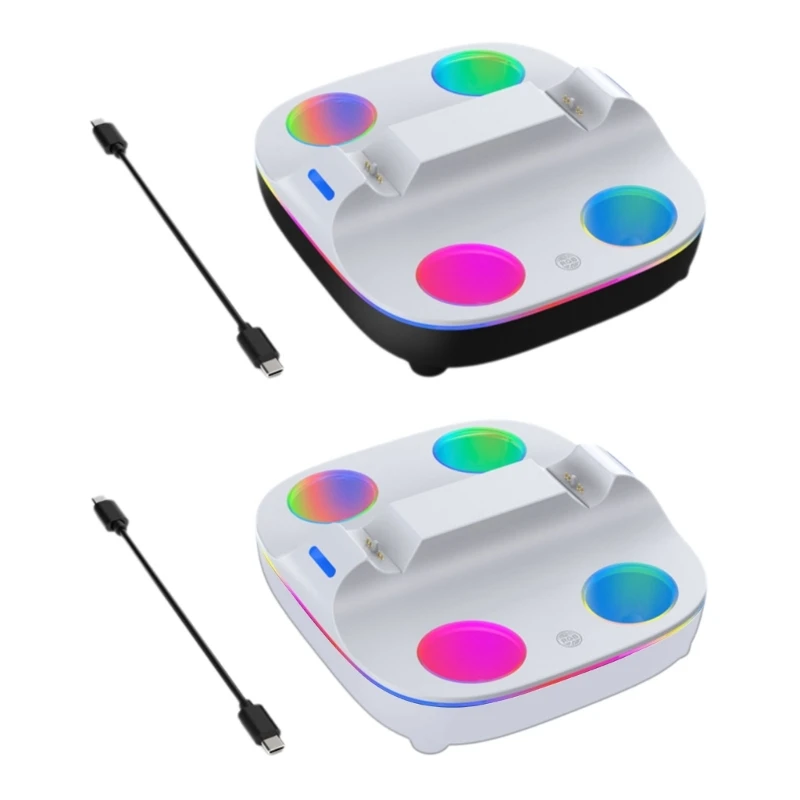 Two Seats Charging Dock Station Controller Charging Stand Gamepad Base