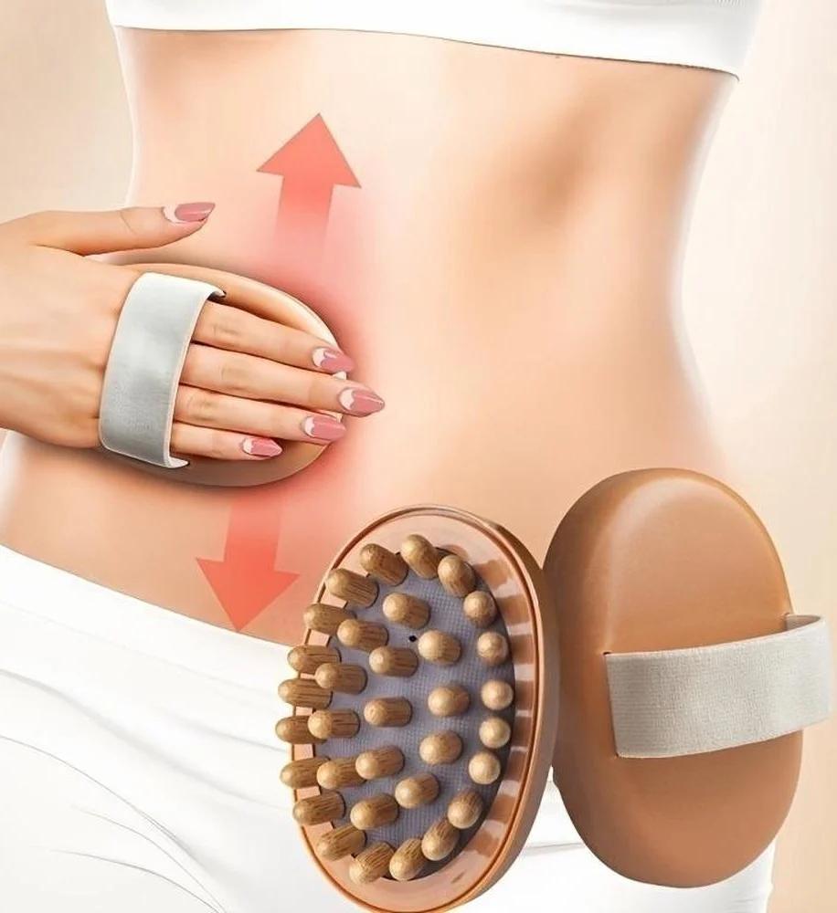 1PCS Body Anti Cellulite Brush Soothing Wooden Essential Oil Spa Air Cushion Massage Hair Comb Scalp Massage Brush Body Massager