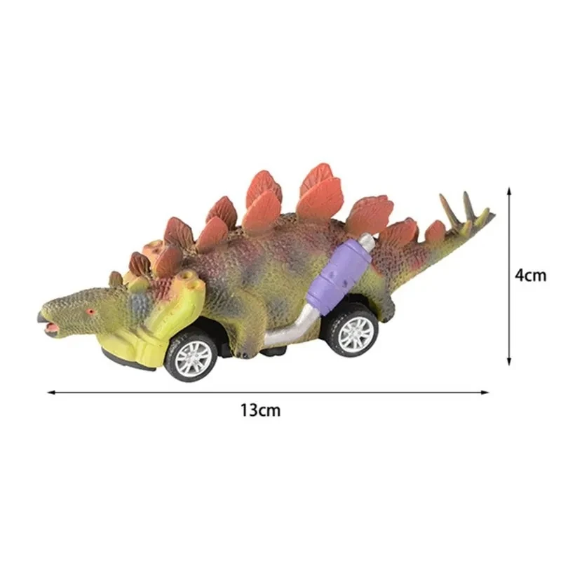 Dinosaurs Pull Back Car Model Kid Tyrannosaurus Rex Triceratops Action Simulation Animal Model Inertial Car Toys for Baby Kids