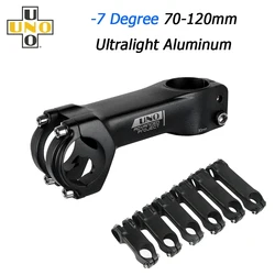 UNO Bicycle Stem -7 Degree Ultra light 6061 Aluminium Alloy 70-120mm Road Mountain Gravel Integrated Bike Stem 31.8 Bike Parts