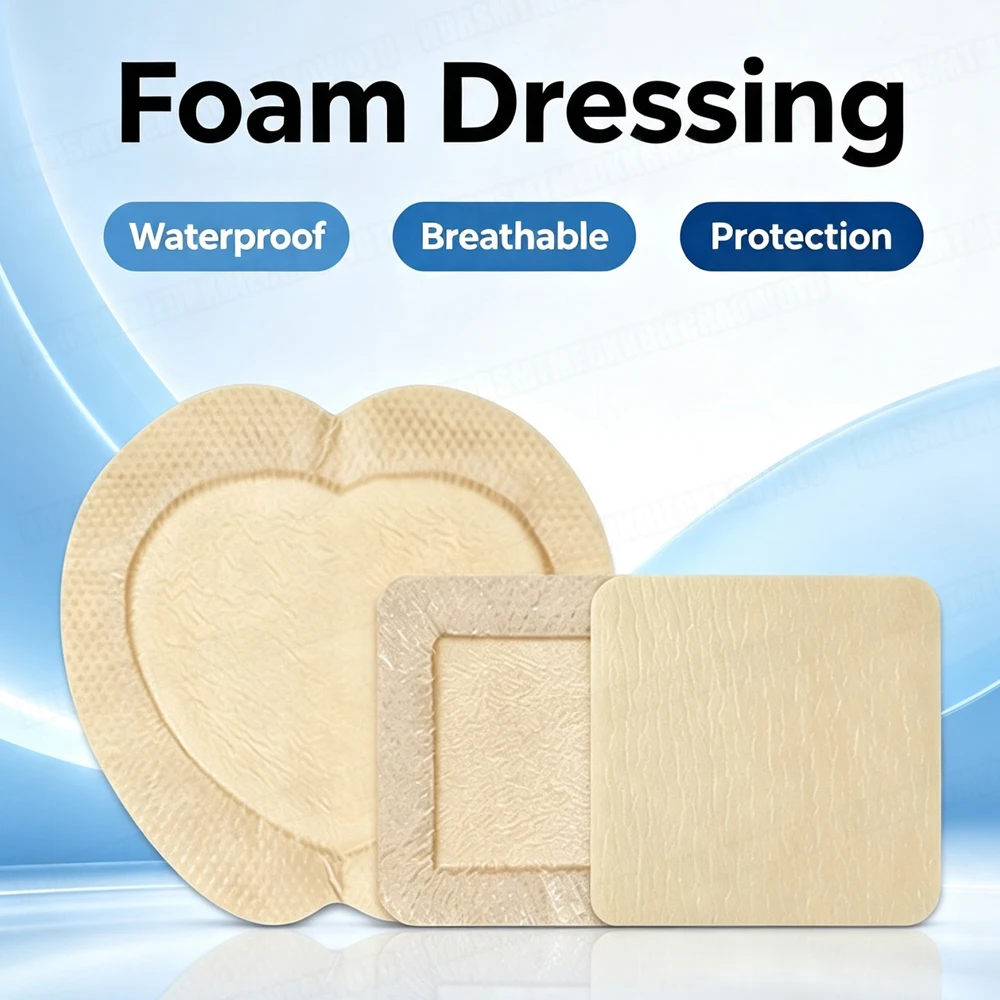 10-100PCS Silicone Dressing Foam Adhesive Wound Healing Patch Sticker Absorbent Dressing Foam For Bedsore Patch Pressure Ulcer