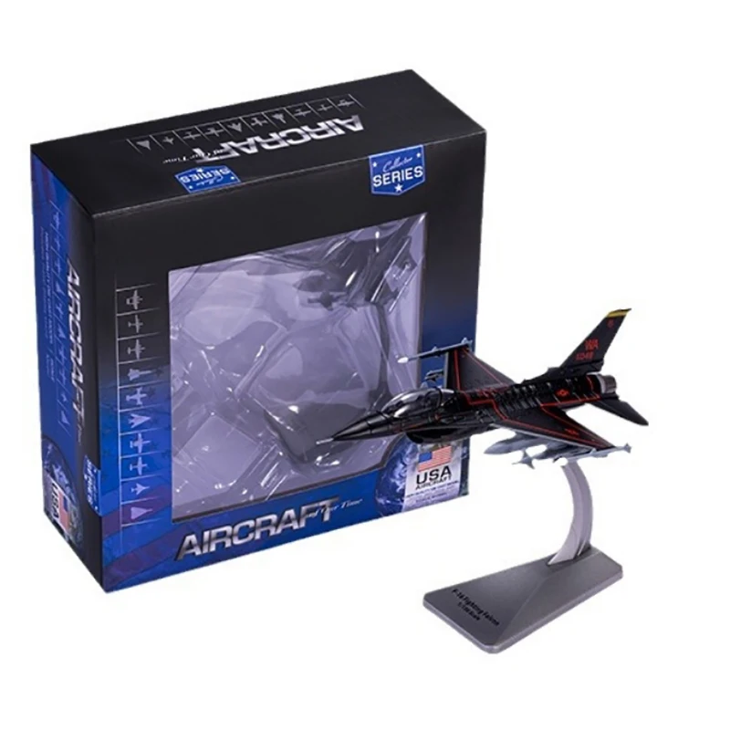 Diecast 1:100 Scale Thunderbirds F-16 F16 Fighting Falcon Fighter 457 Squadron Alloy Simulation Model Toy For Collection