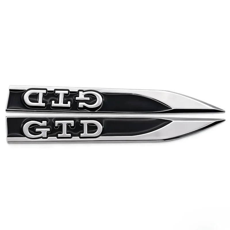 2 stücke Metall GTD Buchstaben Logo Abzeichen Auto Aufkleber Auto Flügel Kotflügel Seite Klinge Sport Emblem Zubehör für Golf MK5 MK7 5 6 7 Polo – Detail 6