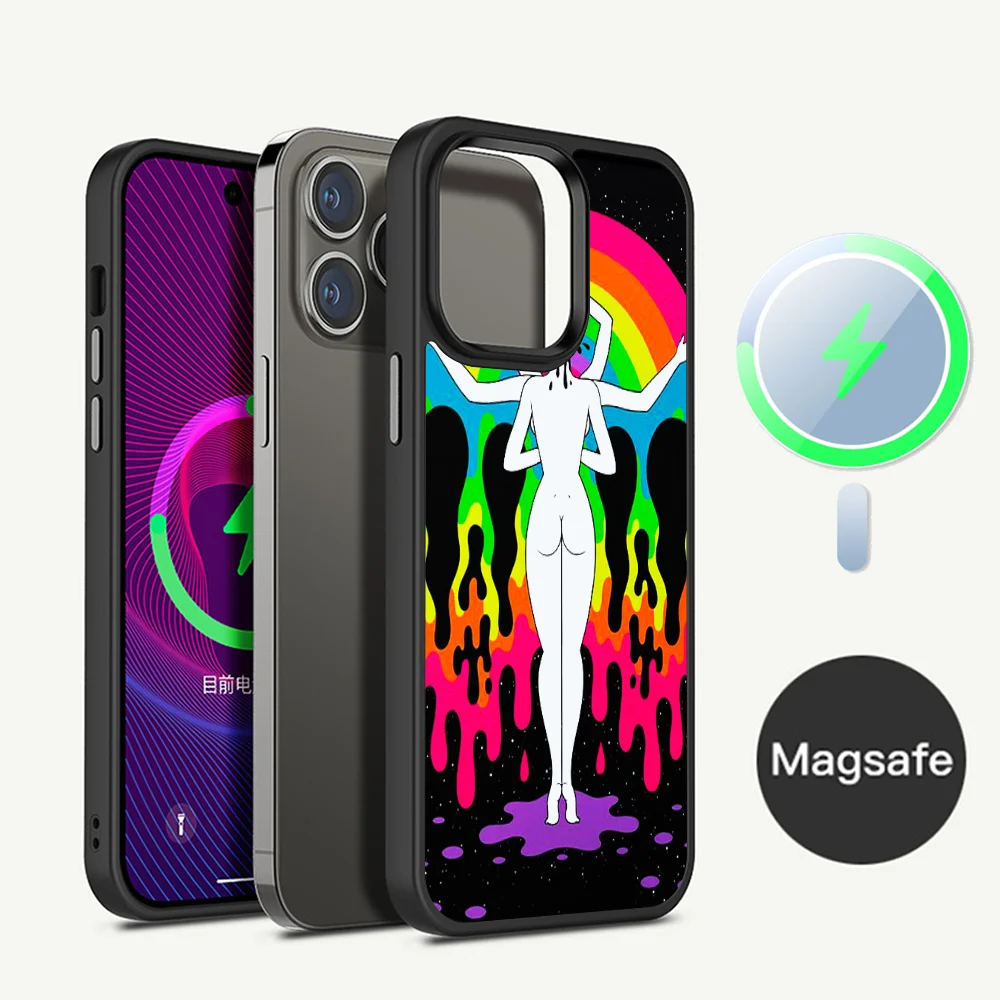 

Colourful Psychedelic Trippy Art Phone Case Magnetic Case For iPhone 14 13 12 11 15 Pro Max Plus Mini For Magsafe Wireless Charg