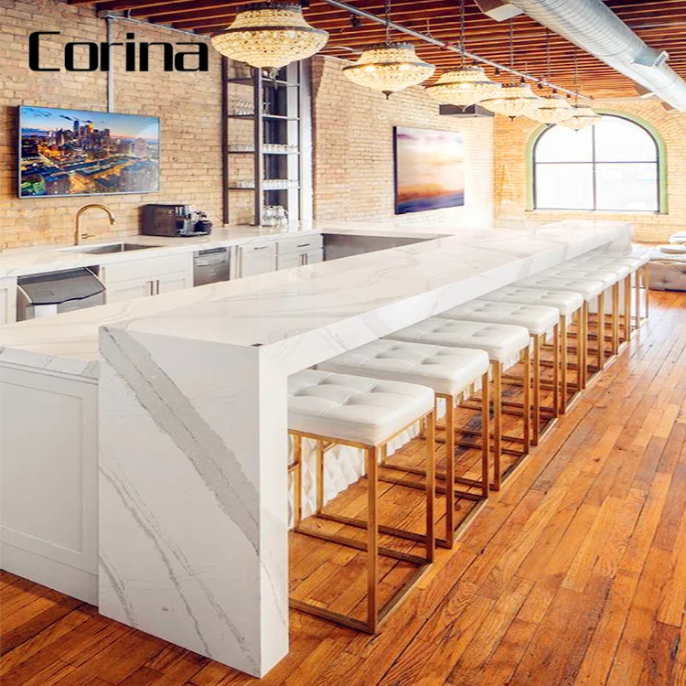 LED Corians Hotel Bar Counter Design Night Club Restaurant Furniture Coffee Bar Table Home Bar Counters