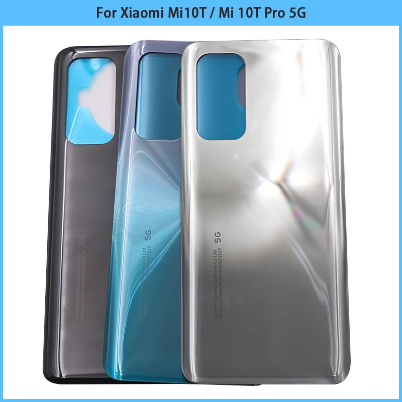 For Xiaomi Mi 10T Pro 5G battery Back Cover 3D Glass Panel Rear Door Mi10T Housing Case Adhesive Replace