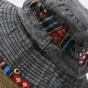 National Wind Solid Color Bucket Hat, sunshine for outdoor travel for men and women, cotton, 2022, 15 8 Main Sales Chapeu Country - №4