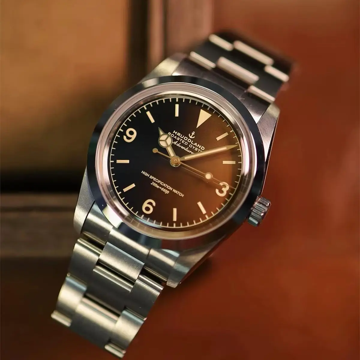 

2025 Hruodland 36mm Retro Automatic Mechanical Men Dress Watches NH35 F029 Sapphire Stainless Steel Diving Watch reloj hombre