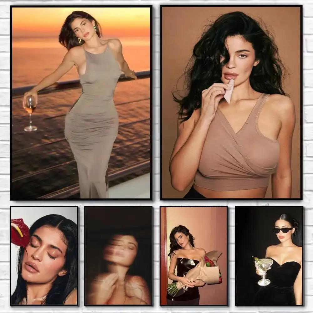 

Siren Eye Glam K-Kylie Jenner Poster Self-adhesive Art Waterproof Paper Sticker Coffee House Bar Room Wall Decor