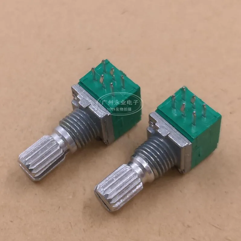 4 Piece RK097G Precision Adjustable Potentiometer With Midpoint Dual 6Pin B100K Power Amplifier Audio Speaker Volume Shaft 15MM