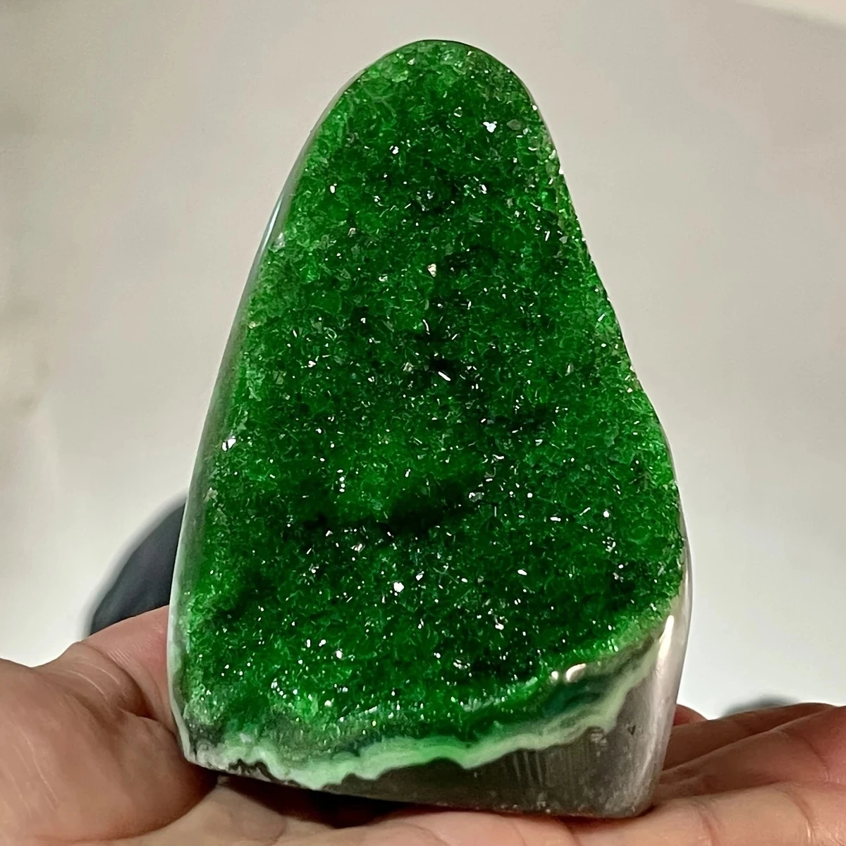 Green Crystal Cluster Geode Quartz | Office Decoration and Gift Decorations | Stone Displays, Holiday Gifts