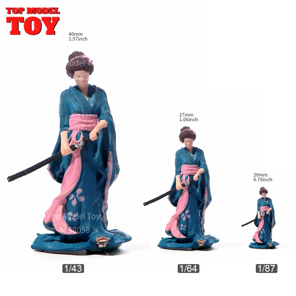 Painted Miniatures 1/64 1/43 1/87 Japanese Kimono Beauty Hold