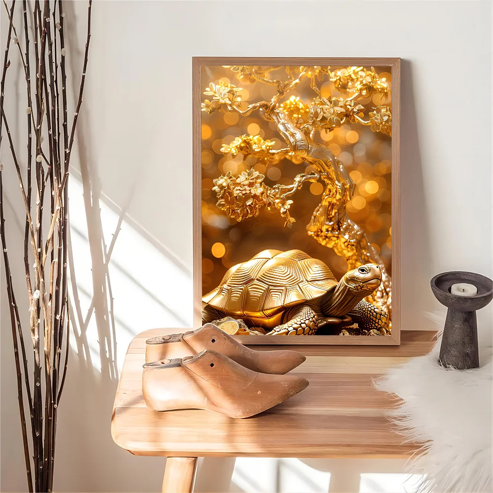 Golden Money Tree DIY Sticky Poster Whitepaper Prints Posters Artwork Nordic Home Decor