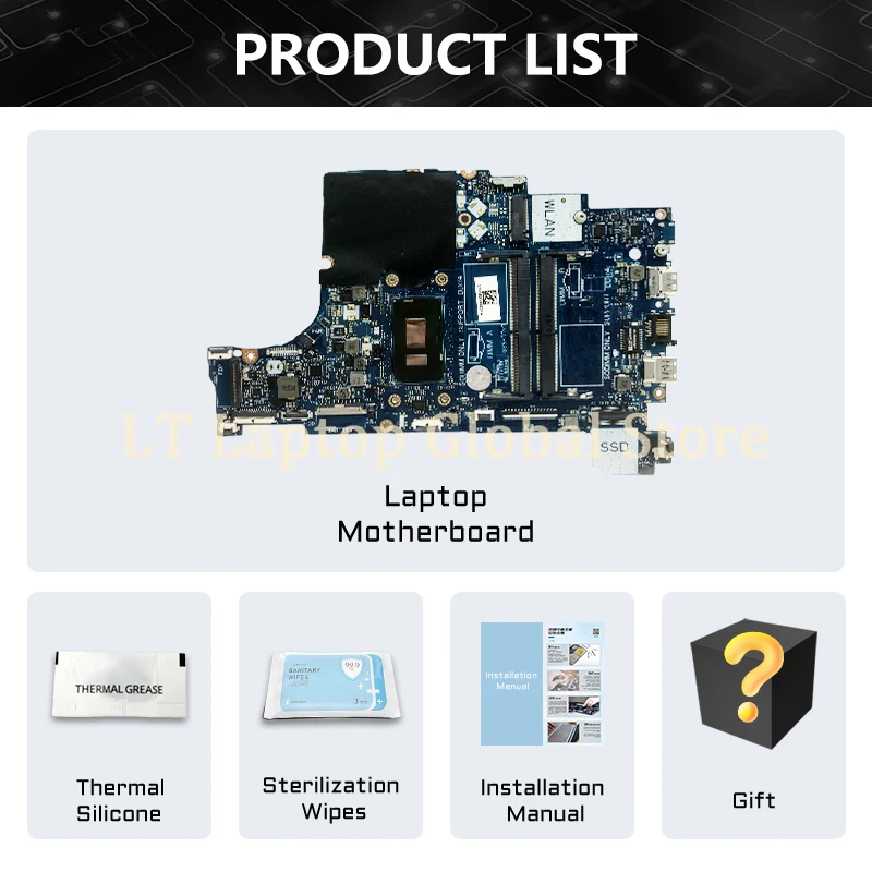 LA-F115P For DELL Inspiron 3490 3590 LA-F115P Notebook Motherboard i3 i5 i7 CPU tested Laptop Mainboard