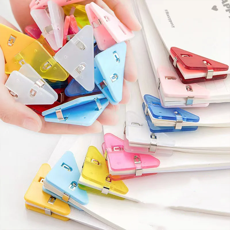 20PCS Book triangle clip student stationery file office information file paper corner clip anti-roll fixed storage