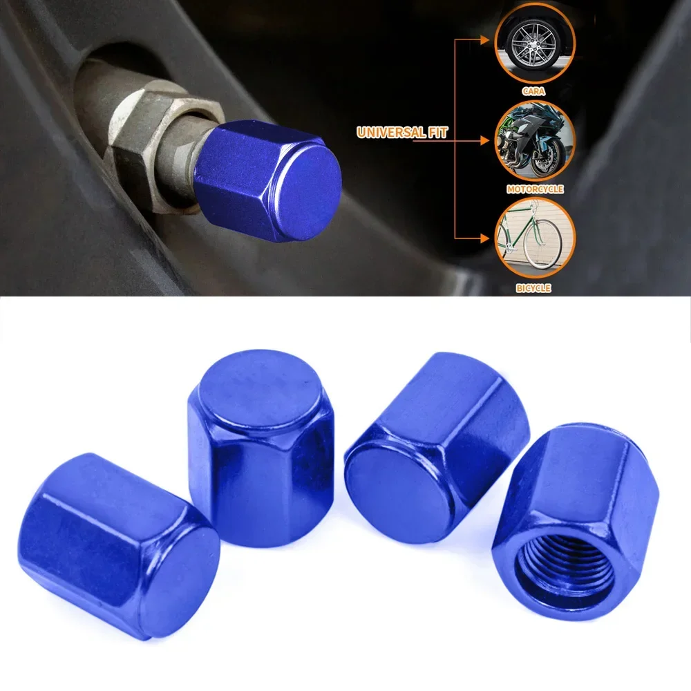 4pcs Car Tire Valve Stem Caps Unversal Aluminum Theft Proof Valve Caps Car Wheel Tires Valves Tyre Stem Air Caps Airtight Cover