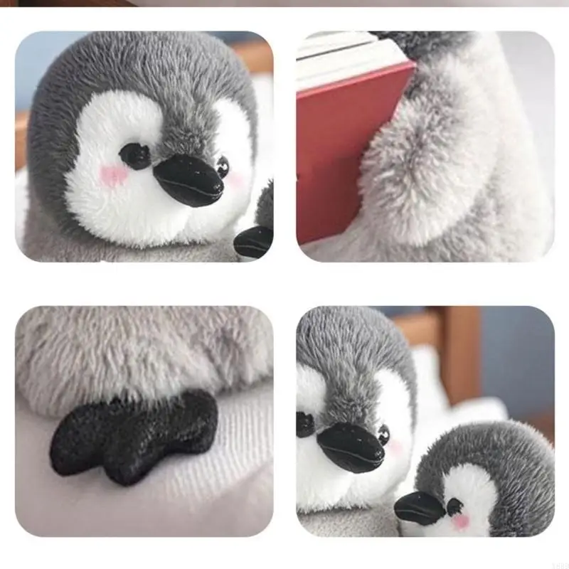 Y88D Cuddle Penguins Plush Toy Stuffed Animal Soft PP Cotton Filled Throw Pillow Companion Doll For Kids Emotion Support