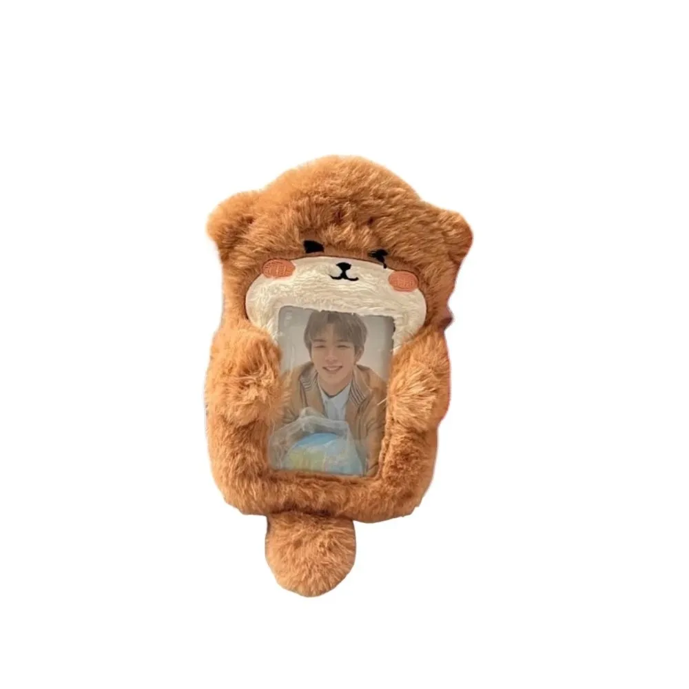 Cute Plush Photocard Case Cartoon Bag Keychain Fox Photocard Case Multifunctional Idol Photos Protective Cover School Office