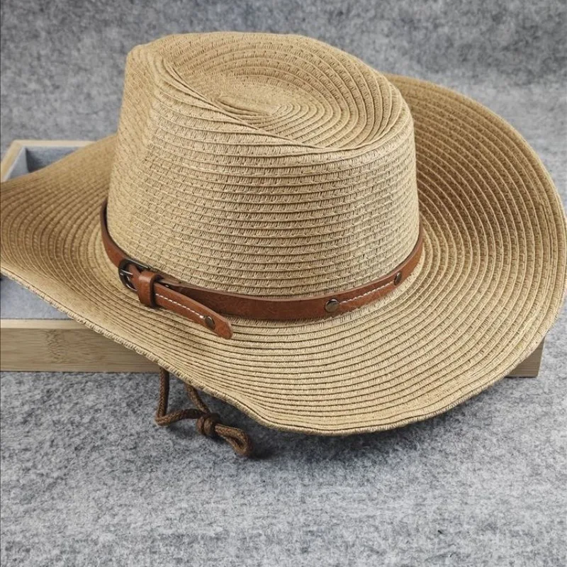 Oversize 64cm Cowboy Sunshade Hat for Men Women Foldable Summer Outdoor Beach Jazz Straw Hat UV Sun Protection Travel Cap Gorra view 6
