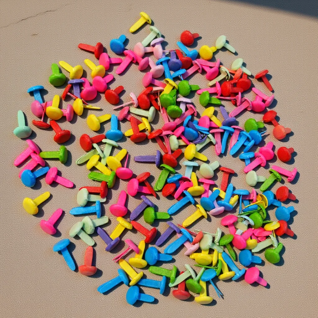 

100Pcs Mini Color Two-Legged Nail Round Brads Set for Scrapbooking Stamping Craft Projects Kids Creative Activities Supplies