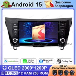 Android 15 Car Radio For Nissan X-Trail Xtrail X - Trail 3 T32 Qashqai 2 J11 2014-2017 Navigation Viedo Player Multimedia QLED