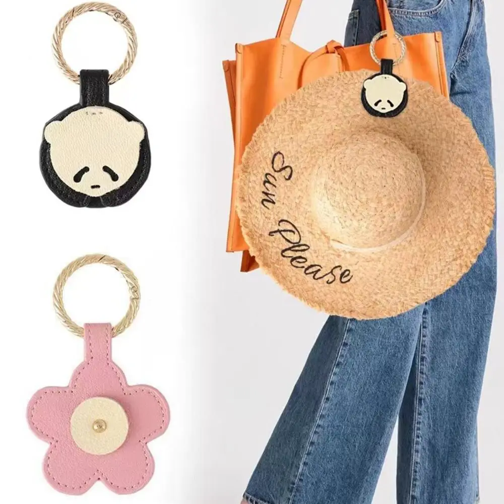 High Quality Anti-lost Pu Leather Magnetic Hat Clip Panda Animal Hat Holder Flower Wallet Buckle Beach