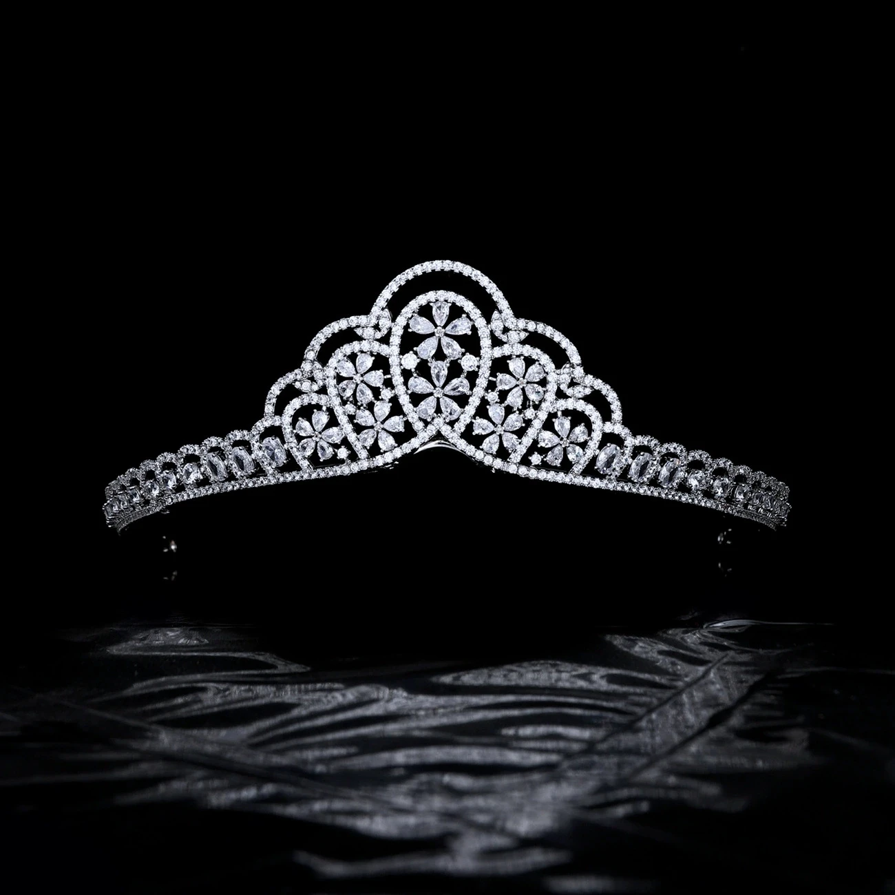 European Retro Bride Wedding Zircon Crown Simple Hair Accessory for Studio Birthday Party Evening Dress Headpiece Jewelries
