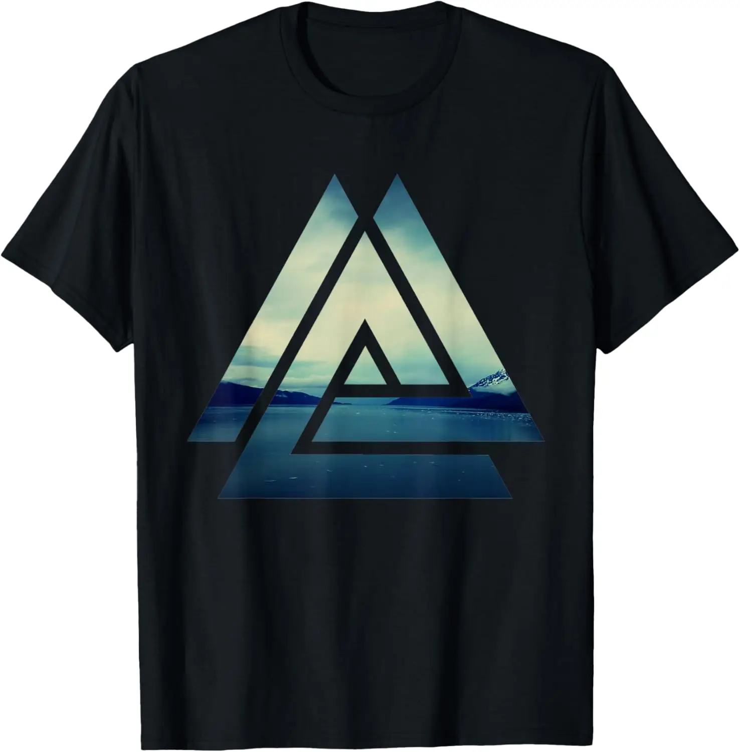 Camiseta com estampa triangular geométrica do Alasca