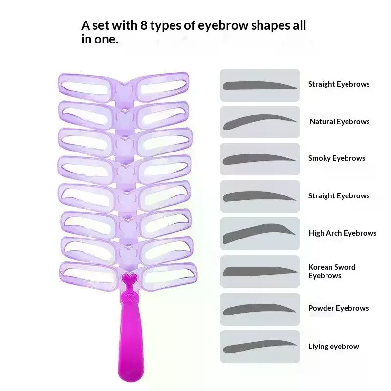 /YOV/Styles Eyebrow Stencil Kit Reusable Design Eyebrow Shaping Template Tool Eyebrow Grooming Card For Beginners Makeup 8