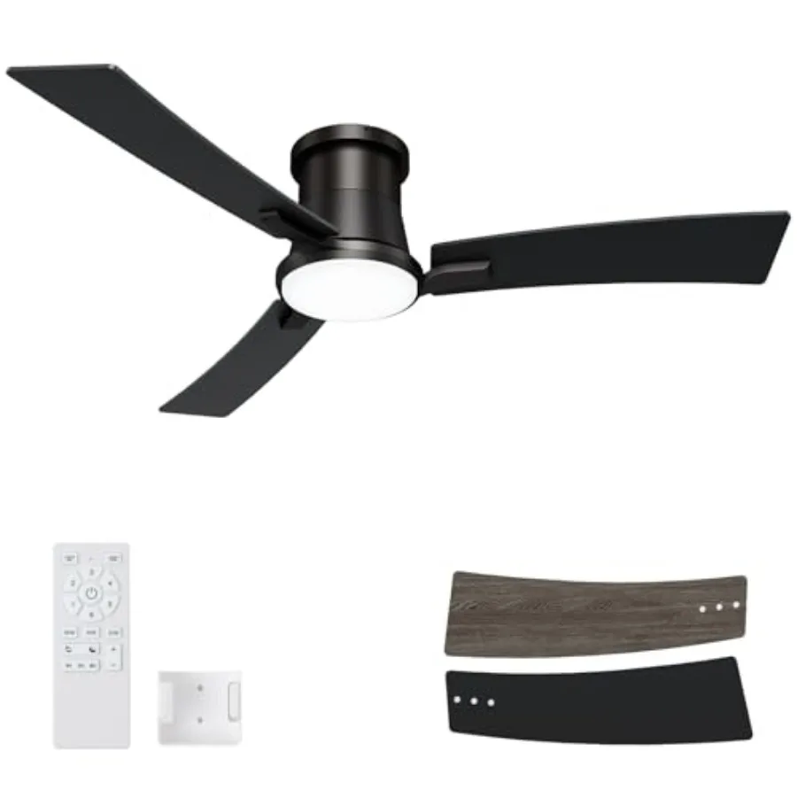 

Ceiling Fans Lights and Remote, Low Profile Ceiling Fan with Light, Flush Mount, Reversible, 6 Speeds, 3CCT Dimmable, for Bedro