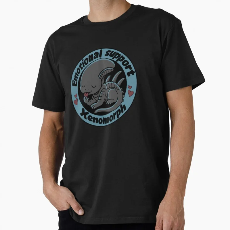 

Emotional Support Xenomorph 80s Horro movie Alien Hells warrior Ripley Sacry Space Monster hunter Gift T-shirt Large size Tops