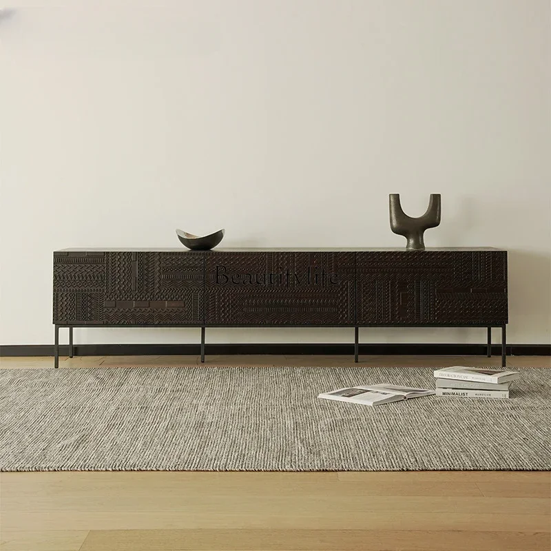 

Nordic retro Belgian design TV cabinet new home solid wood TV cabinetLX