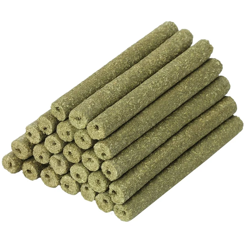 40 PCS Natural Mixed Grass Stick Chinchilla Chew Toys for Guinea Pig Rabbit Gerbil Parrot Bunny and Other Small Animals