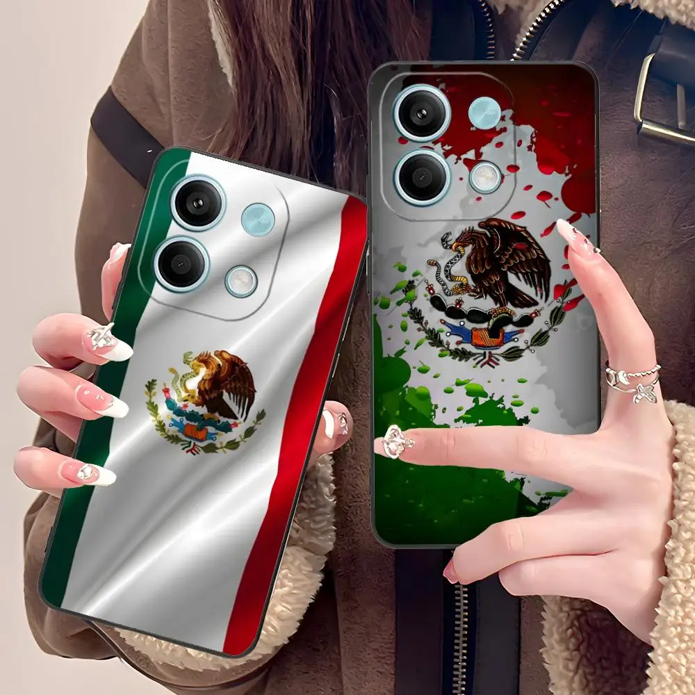 المكسيك العلم المحمول قضية الهاتف الخليوي ل POCO F7 F6 F5 F4 F3 F2 برو GT C75 C71 C65 C61 C40 برو الترا غطاء الطباعة الملونة