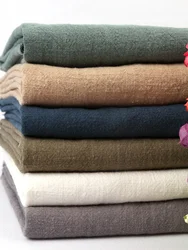 Retro Summer Cotton Linen Fabric By The Meter for Clothes Dress T-shirt Pants Sewing Needlework Cloth Breathable Soft Plain Gray