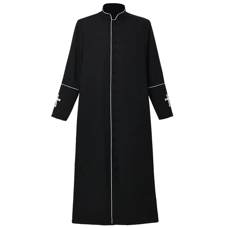 Túnica de sacerdote, vestimenta de iglesia ortodoxa para hombres, clérigo católico, sotana negra, ropa d55d7d